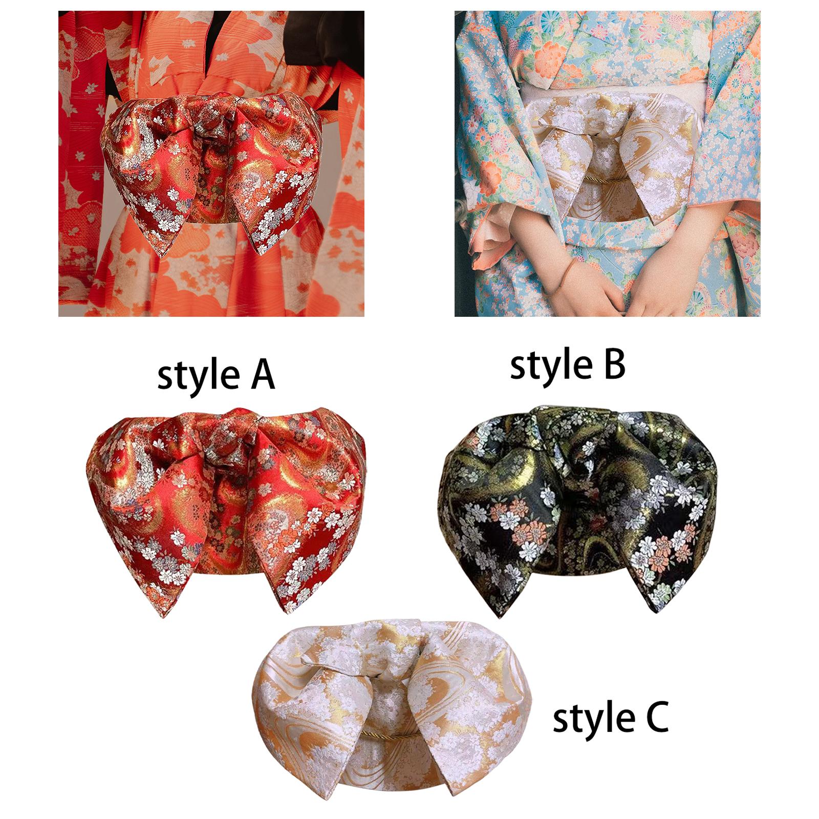 Bow Tie Pre Tied - เข็มขัดโอบิแบบญี่ปุ่นดั้งเดิมสำหรับผู้หญิง ผ้าแจ็คการ์ดผูกโบว์สำเร็จรูป สำหรับพันเอวชุดกิโมโน ชุดเกอิชา