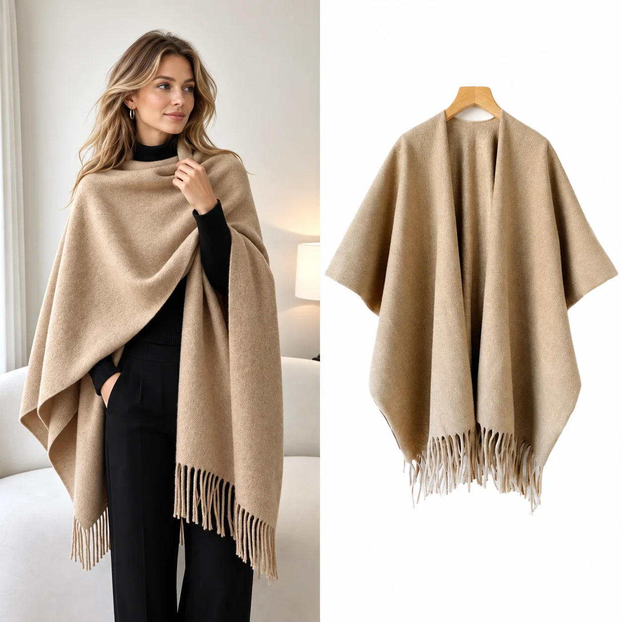 ผ้าคลุมไหล่กันหนาวสำหรับผู้หญิ - Woven Scarf Blanket บทวิจารณ์และราคา