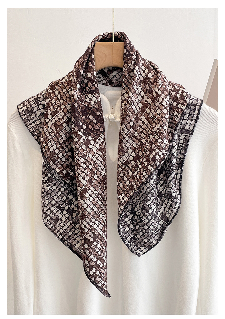 ผ้าพันคอขนสัตว์ 70% ไหม 30% สำ - Scarf Silk Square บทวิจารณ์และราคา