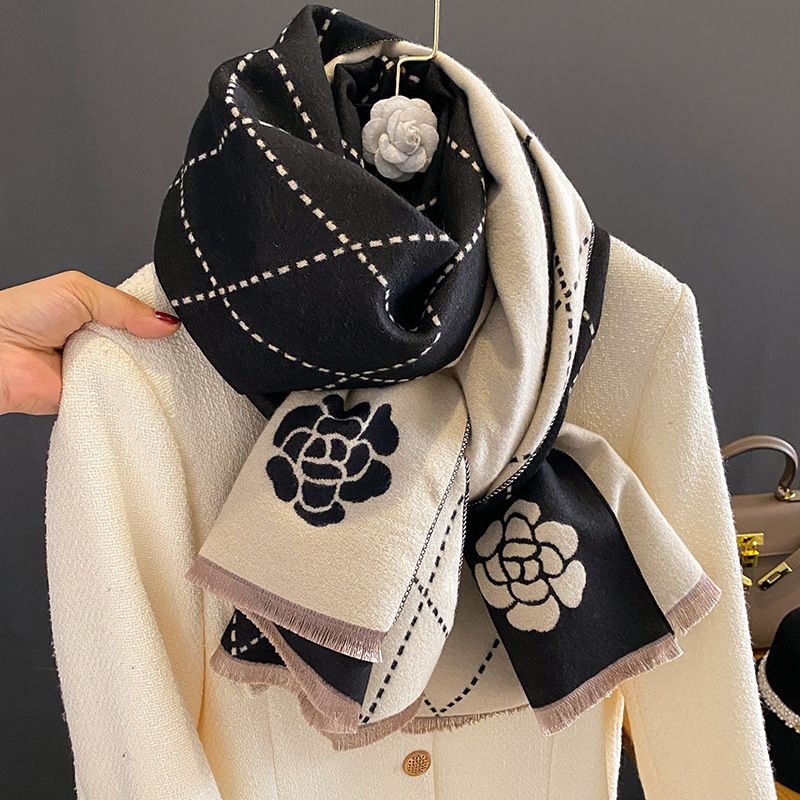 ผ้าพันคอฤดูหนาวสำหรับผู้หญิง ล - Woven Scarf Blanket บทวิจารณ์และราคา