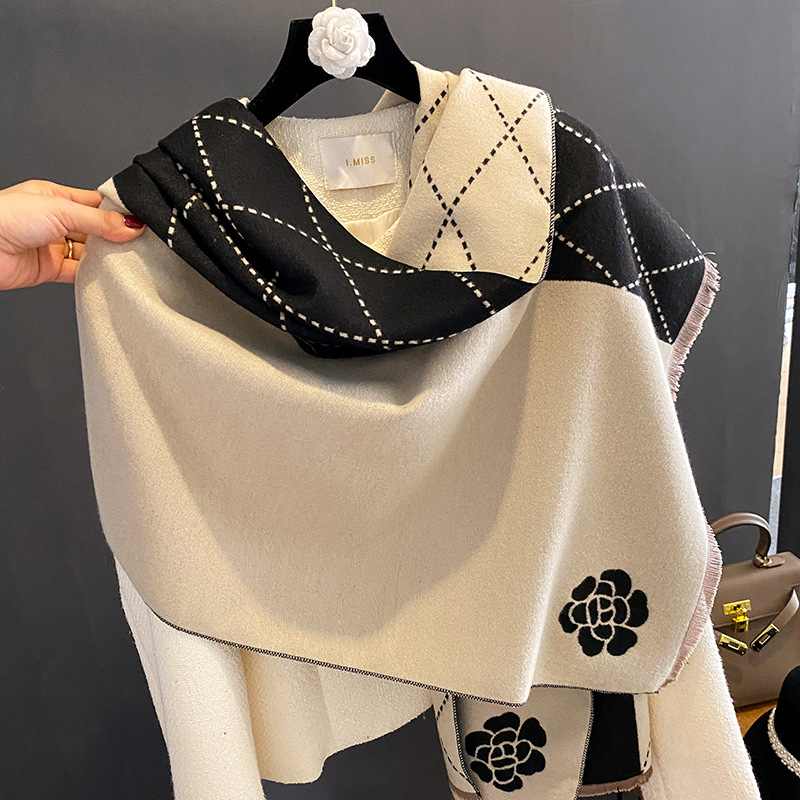 ผ้าพันคอฤดูหนาวสำหรับผู้หญิง ล - Woven Scarf Blanket บทวิจารณ์และราคา
