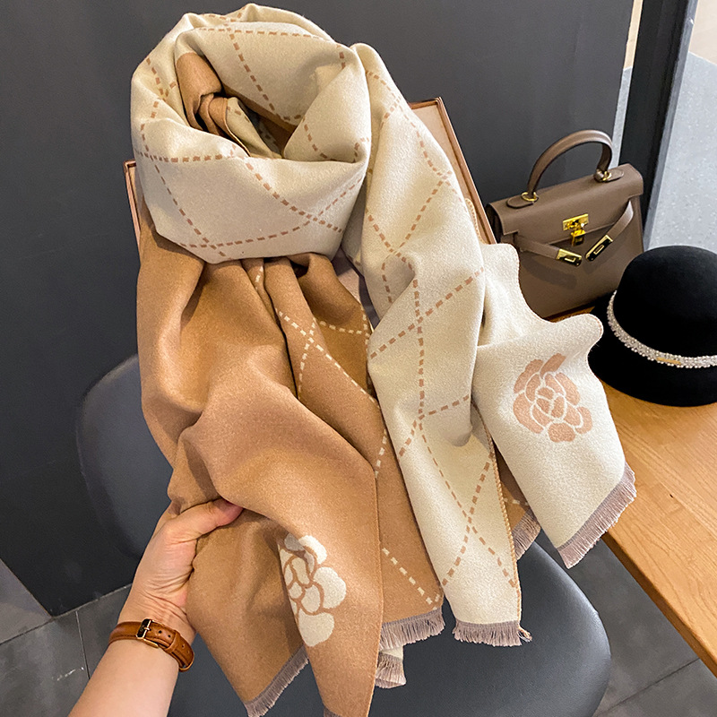 ผ้าพันคอฤดูหนาวสำหรับผู้หญิง ล - Woven Scarf Blanket บทวิจารณ์และราคา
