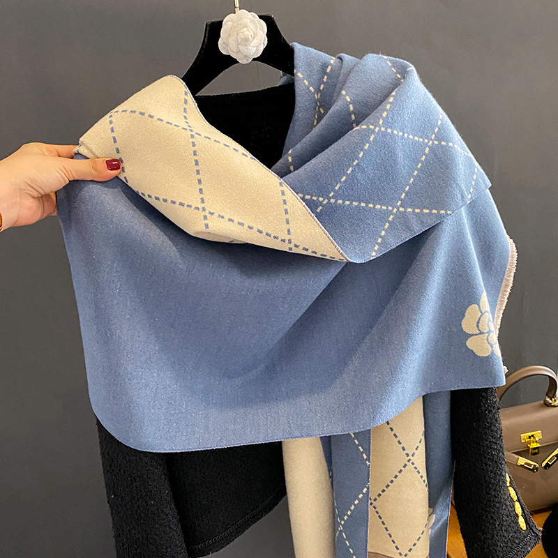 ผ้าพันคอฤดูหนาวสำหรับผู้หญิง ล - Woven Scarf Blanket บทวิจารณ์และราคา