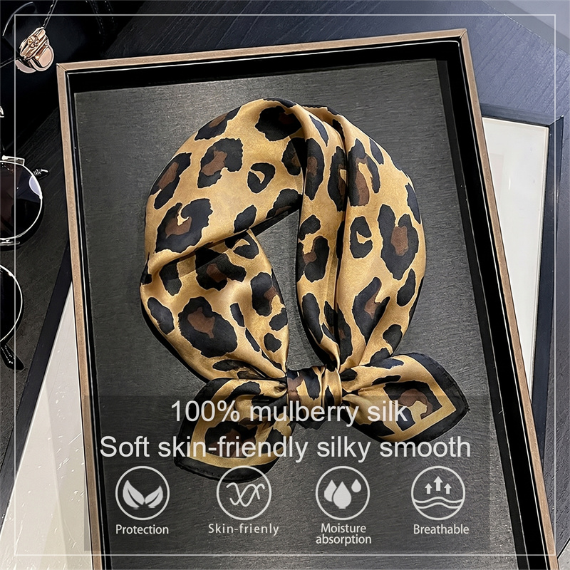 ผ้าพันคอไหมแท้ 100% ลายเสือดาว - Scarf Silk Square บทวิจารณ์และราคา